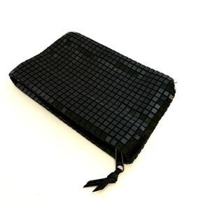 Black Sequin Evening Bag, Cocktail Clutch, Formal Event Purse, 5 x 9 inches